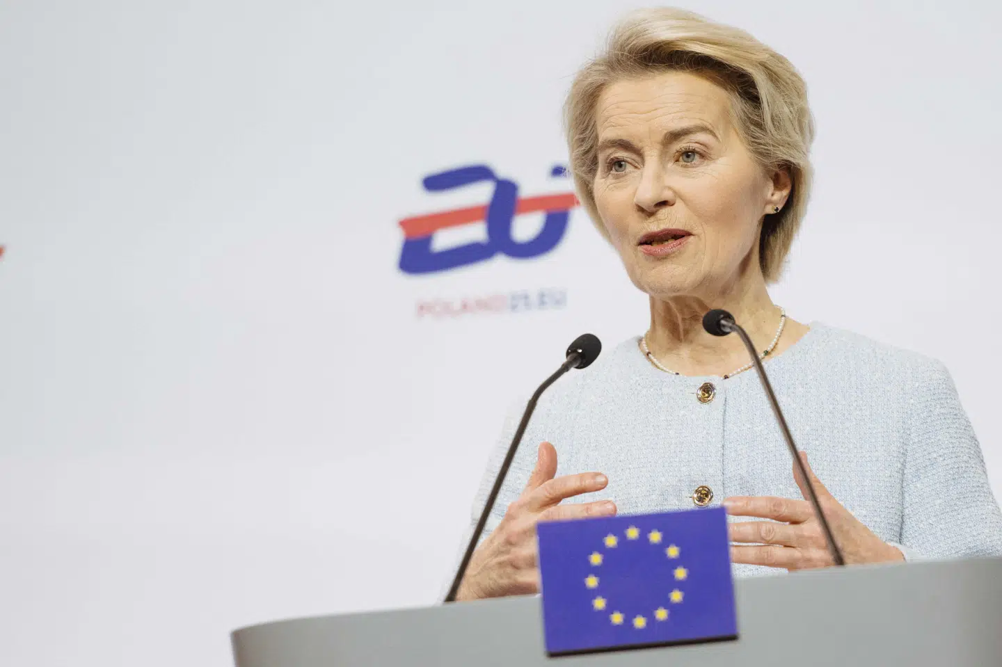 EU-Kommissionens formand, Ursula von der Leyen, varsler modsvar på Trumps melding om, at han vil lægge 25 procent told på stål- og aluminium, der importeres til USA. (Arkivfoto).