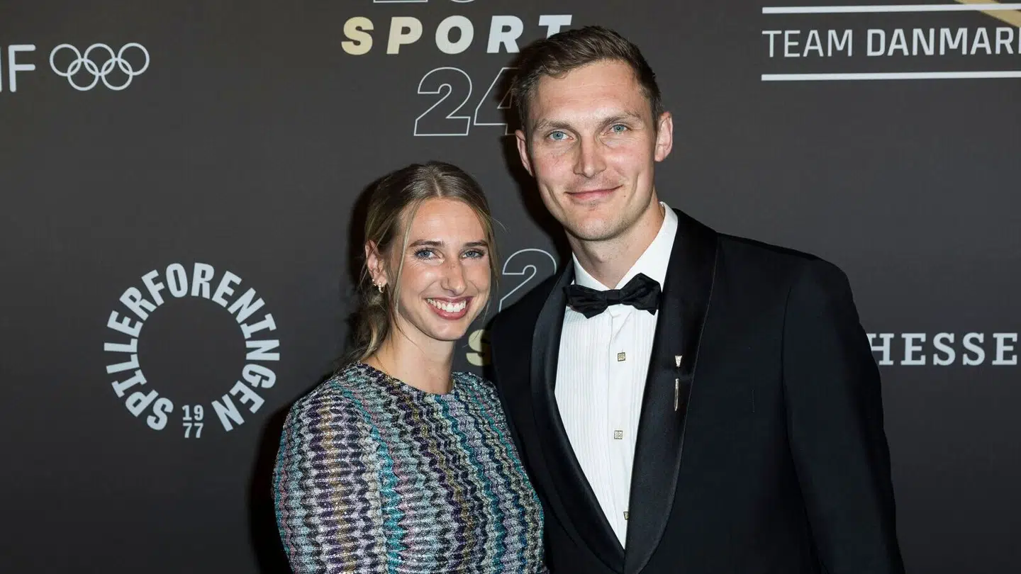 Viktor Axelsen med sin kone Natalia Koch Rohde.