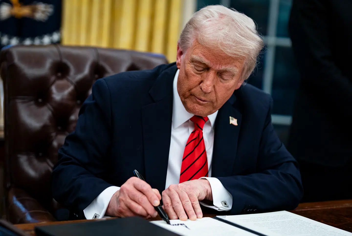 USAs præsident Donald Trump underskrev mandag et dekret, der sætter en stopper for papsugerør. Foto: Al Drago, Scanpix