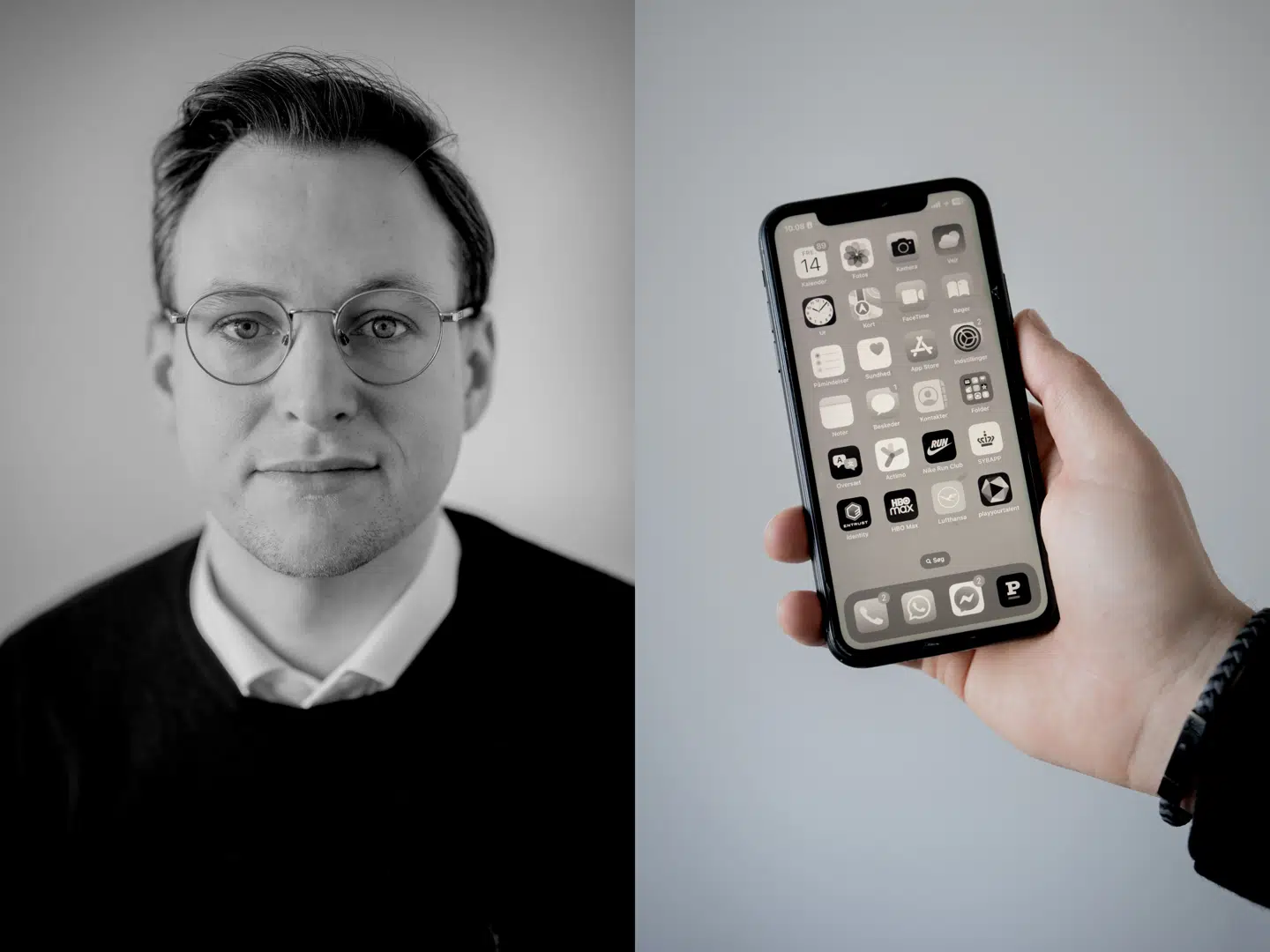 Alexander Mejdahl Jeppesen har slået sin iPhone i sort/hvid. Adfærdsforsker mener, at det kan være en »god strategi«.