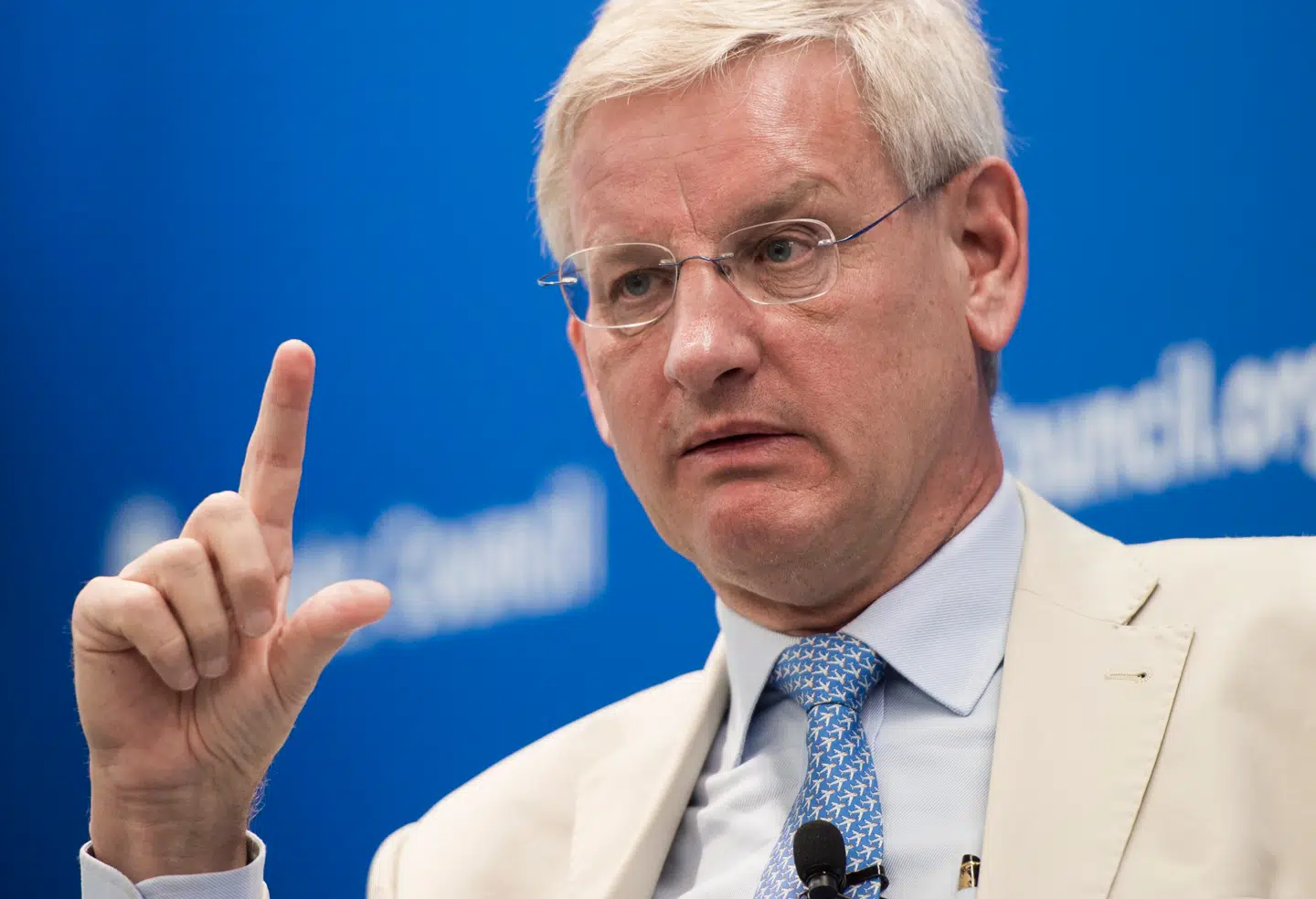 Arkivfoto af svenske Carl Bildt.