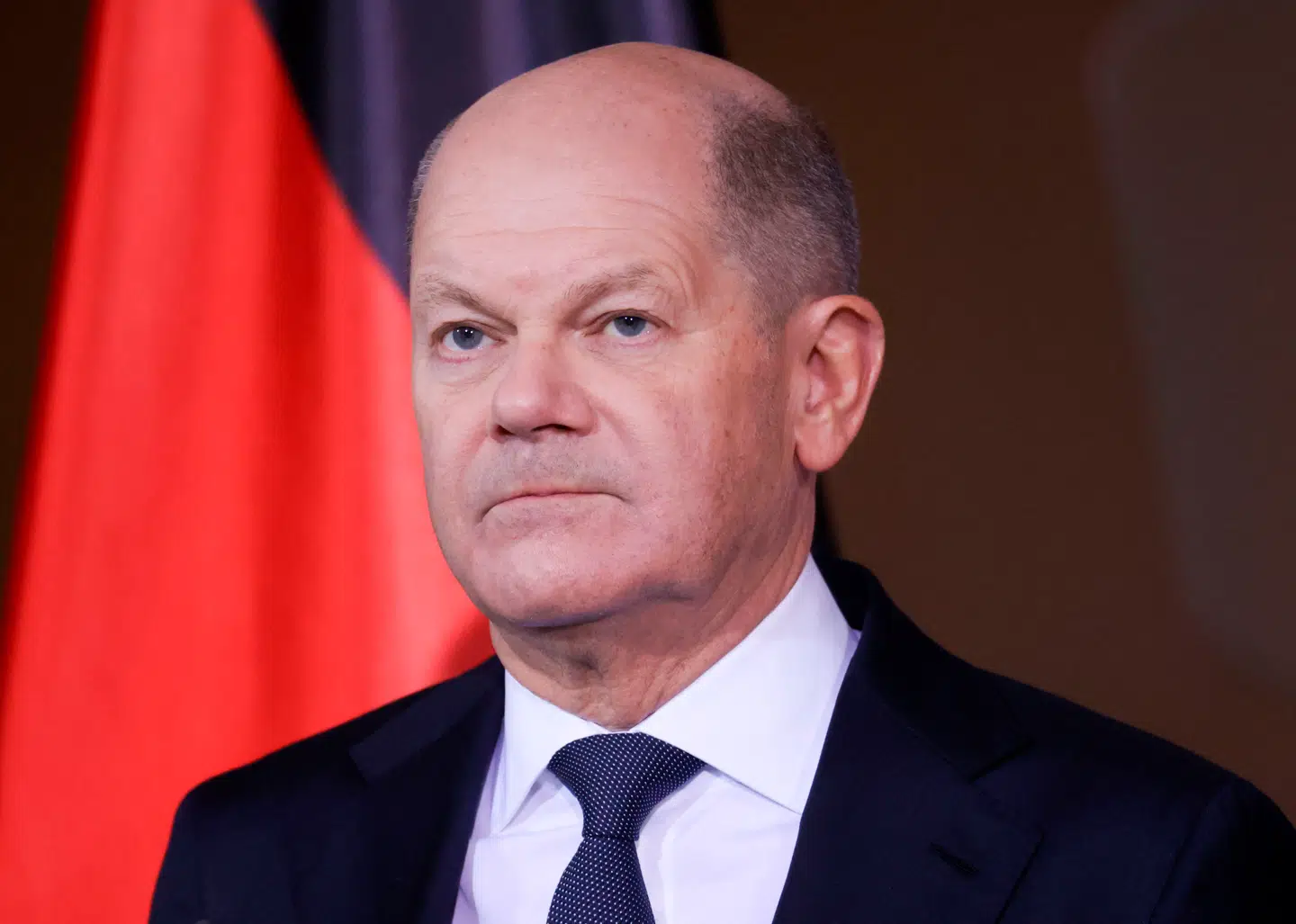 Her ses et billede af den tyske forbundskansler, Olaf Scholz.