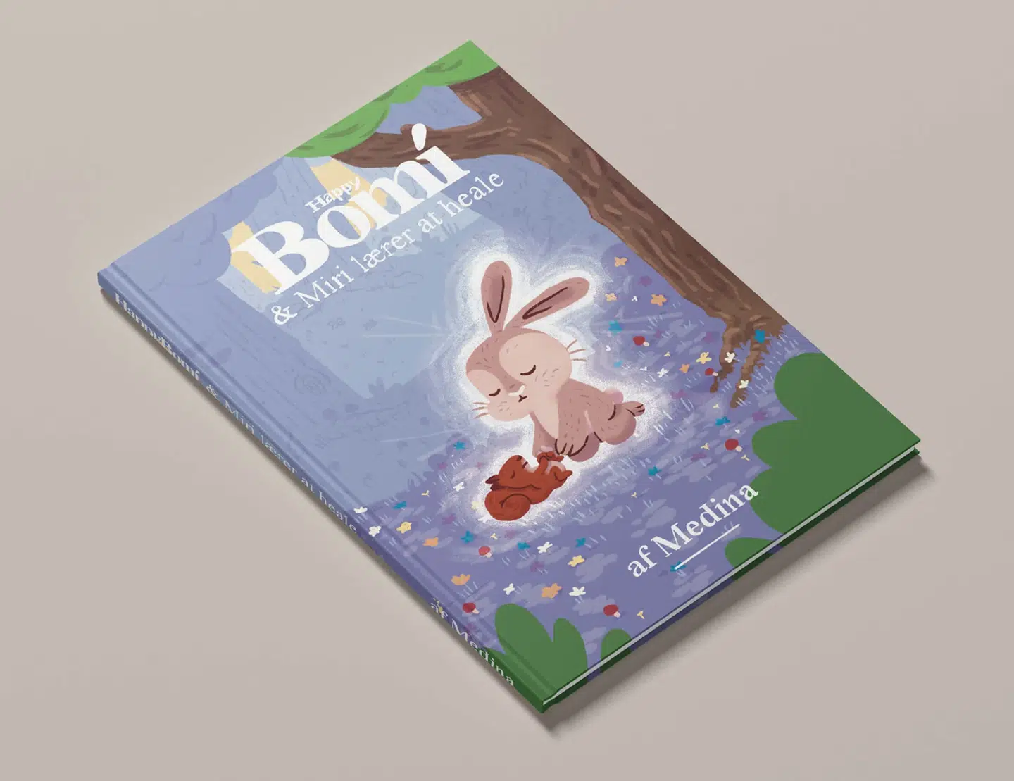 Medina har udgivet de tre første af otte børnebøger. Blandt andet 'Happy Bomi & Miri lærer at heale'. Foto: PR / Happy Bomi
