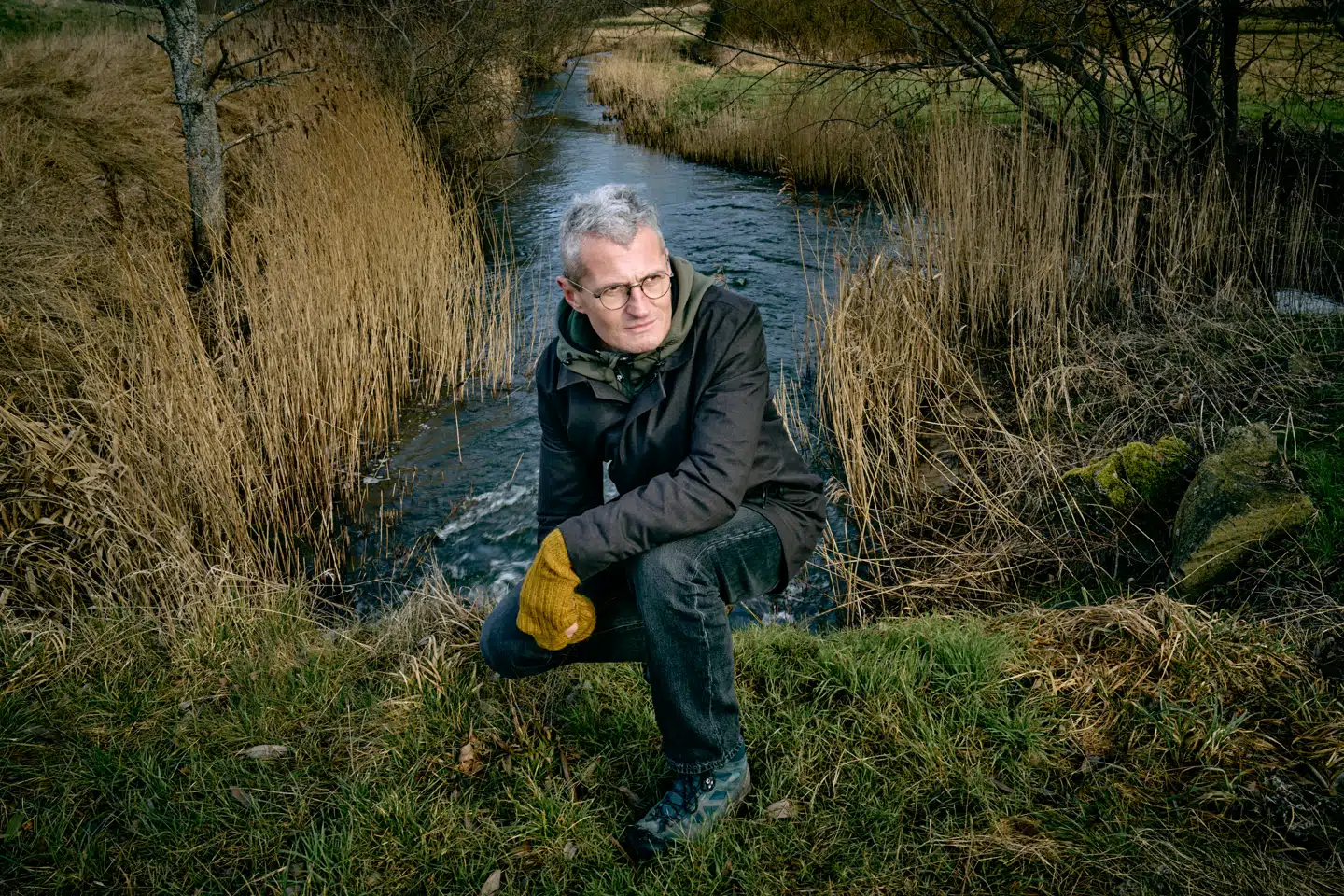 Milliardær Jacob Jelsing ved Kornerup Å på Midtsjælland.