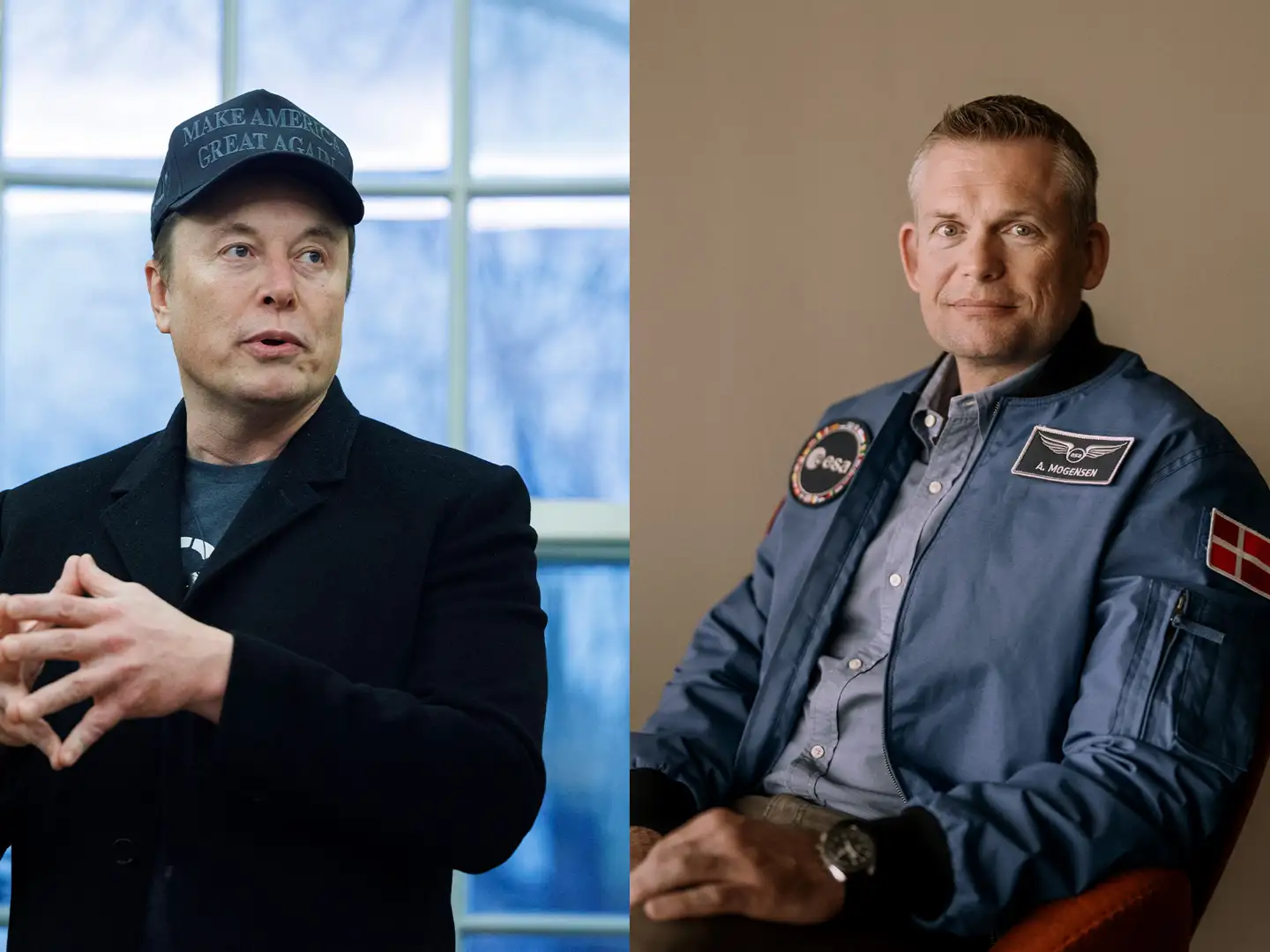 Elon Musk og Andreas Mogensen.