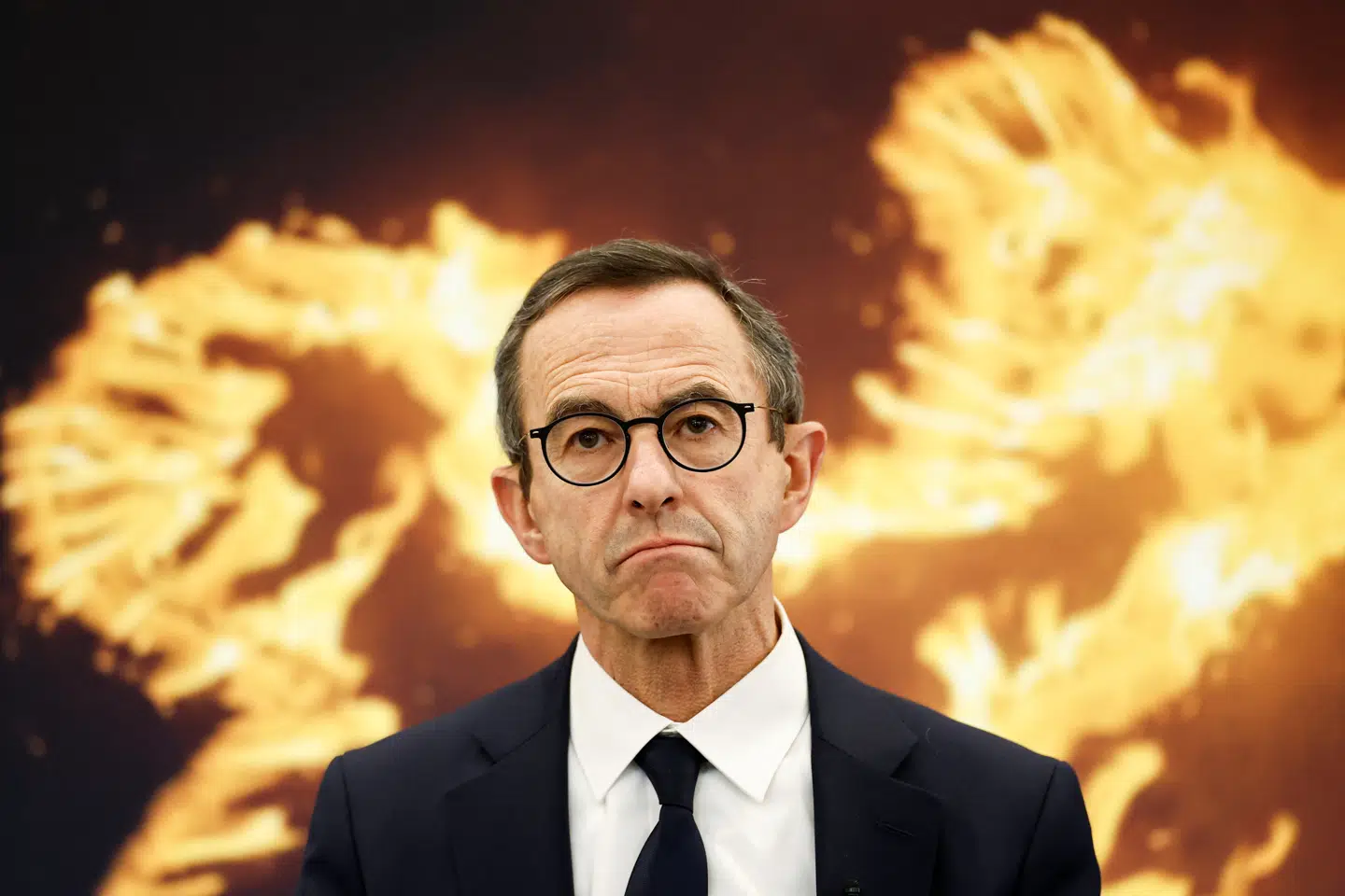 Bruno Retailleau ved et pressemøde mod narkotikahandel tidligere på måneden. Foto: Benoit Tessier, Scanpix