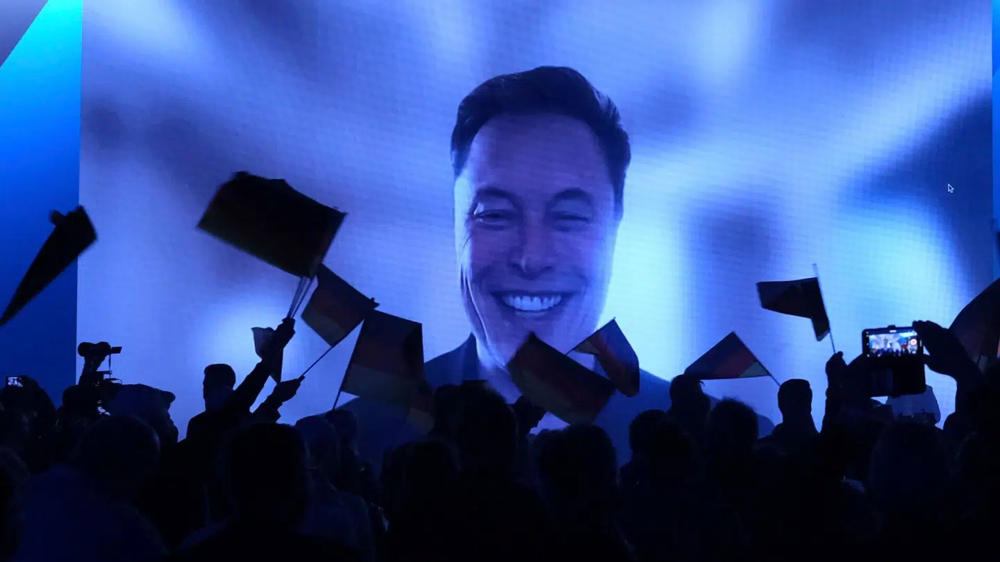 Elon Musk holder en tale via videolink til et AfD-valgmøde den 25. januar.