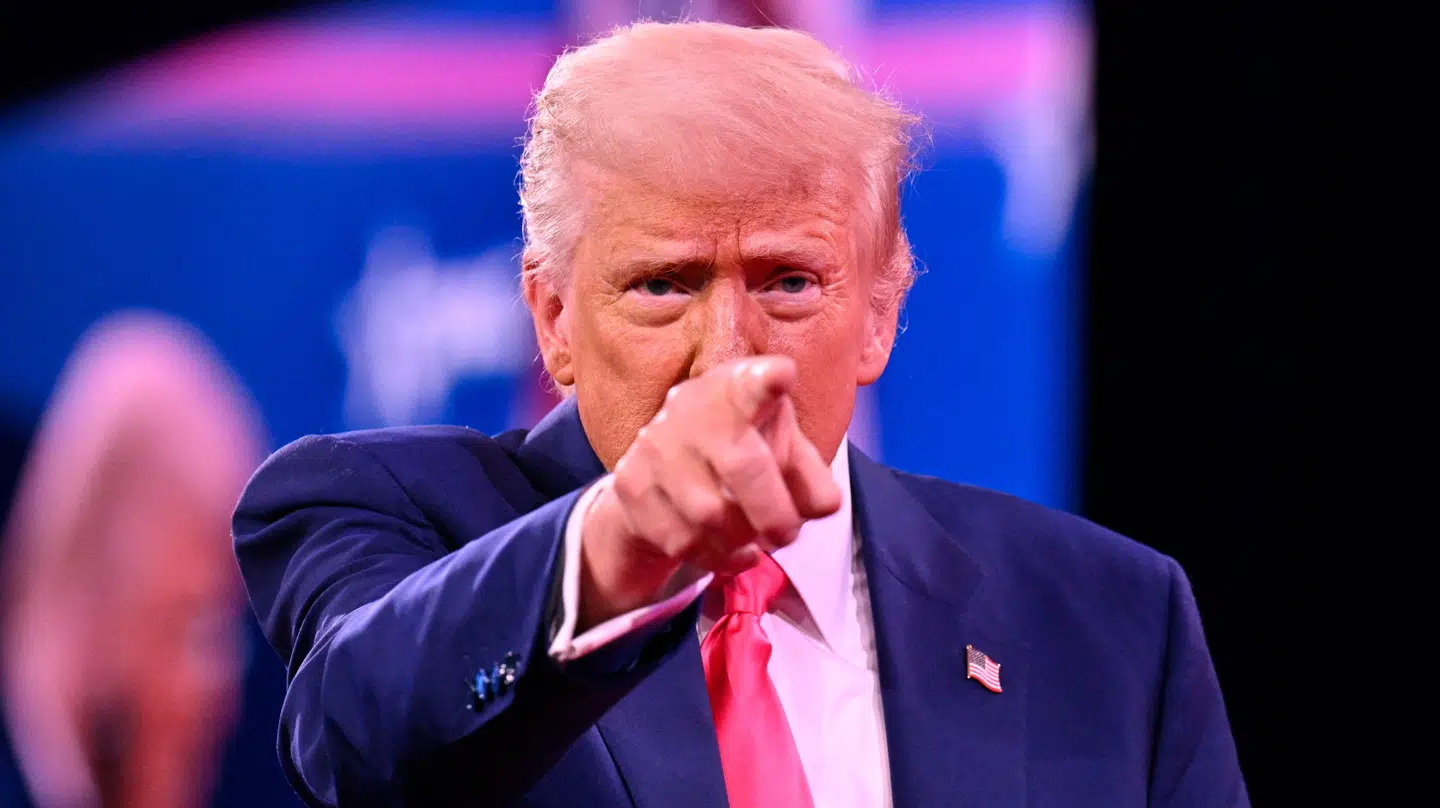 Den amerikanske præsident, Donald Trump, ses her under en konference den 22. februar.