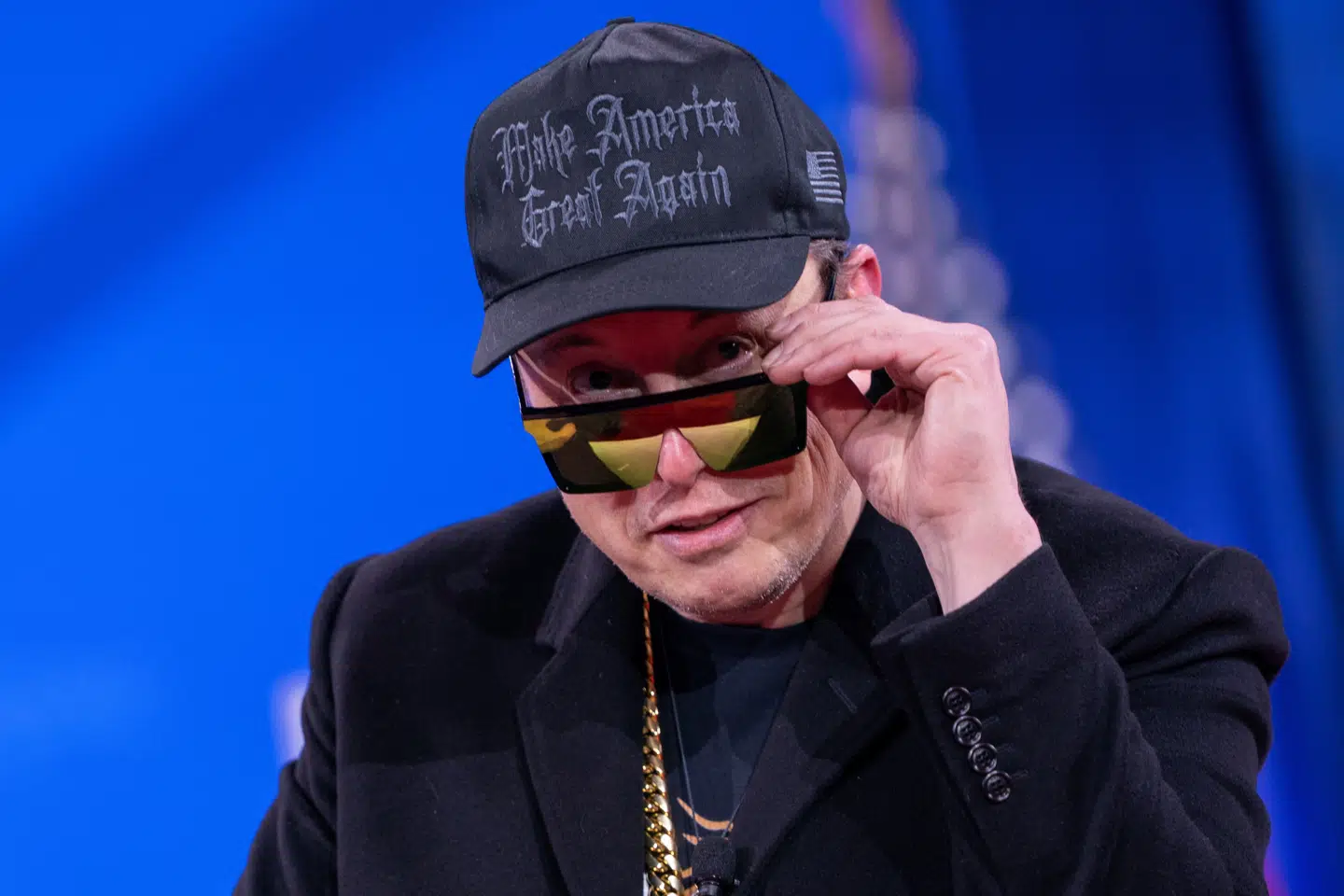 Elon Musk ses her under en konservativ konference den 20. februar.