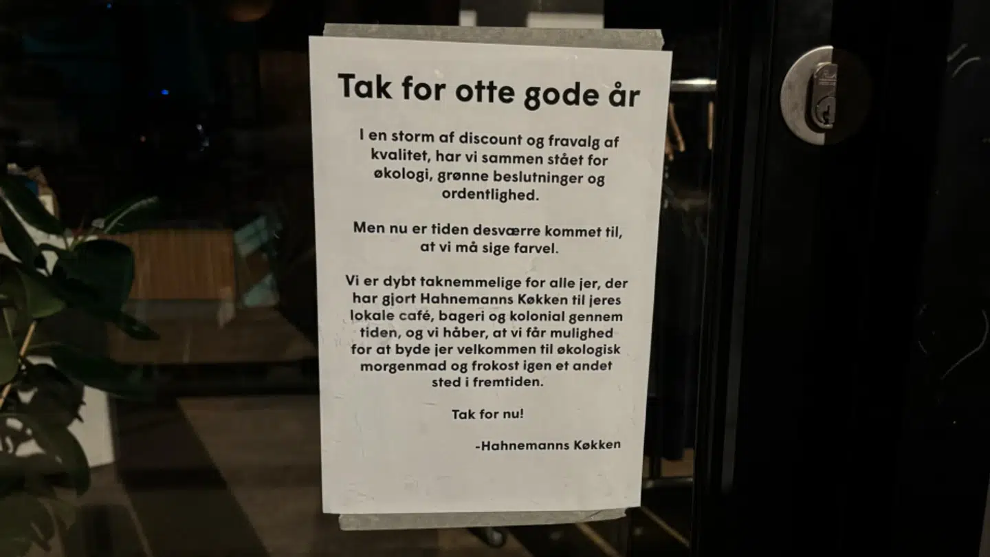 Det var denne besked, som kunderne blev mødt af.