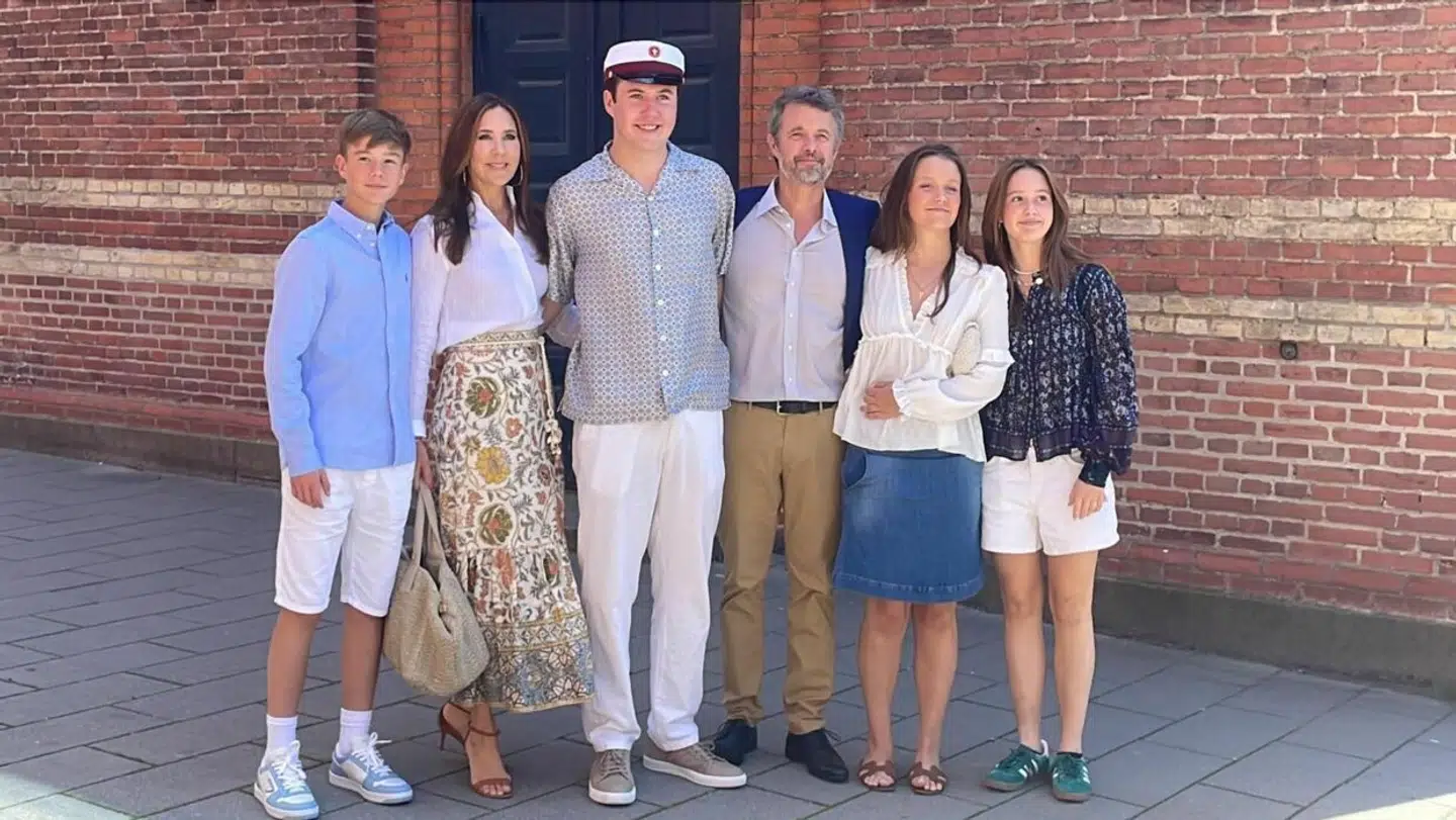 Sådan så det ud, da kronprins Christian sidste sommer blev student.