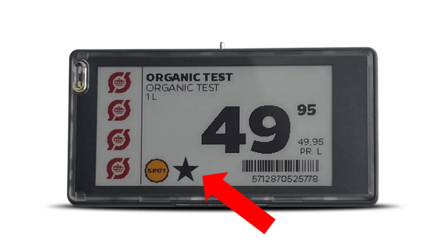 Sådan ser det nye mærkat ud.