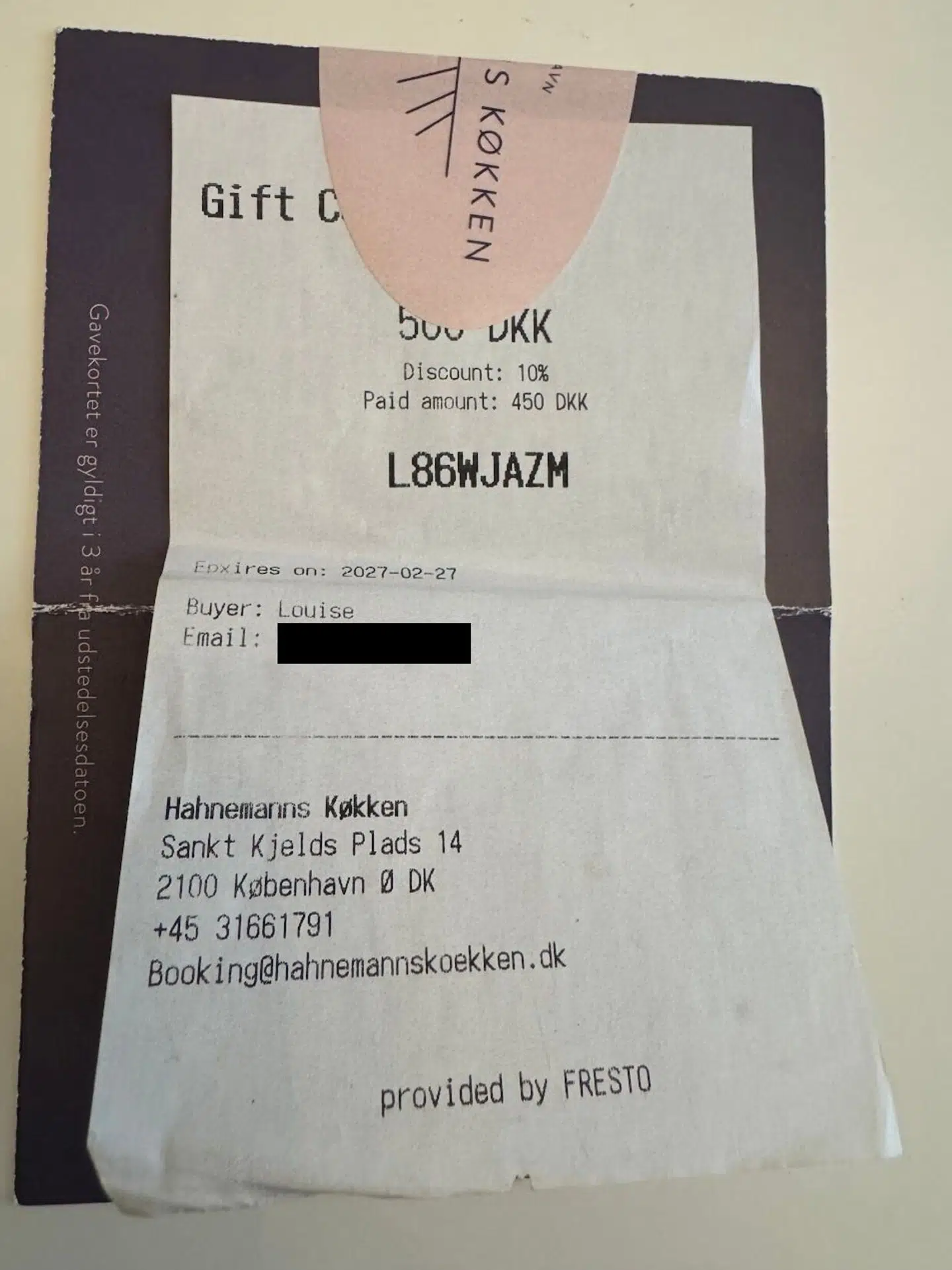 Det er dette loyalitetskort, Louise Winther købte 9. februar.