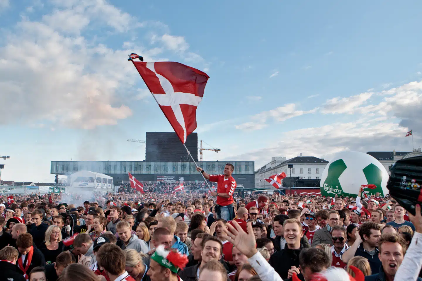 Københavns gader og pladser fyldes med fodboldfans – her ved et tidligere EM i fodbold.