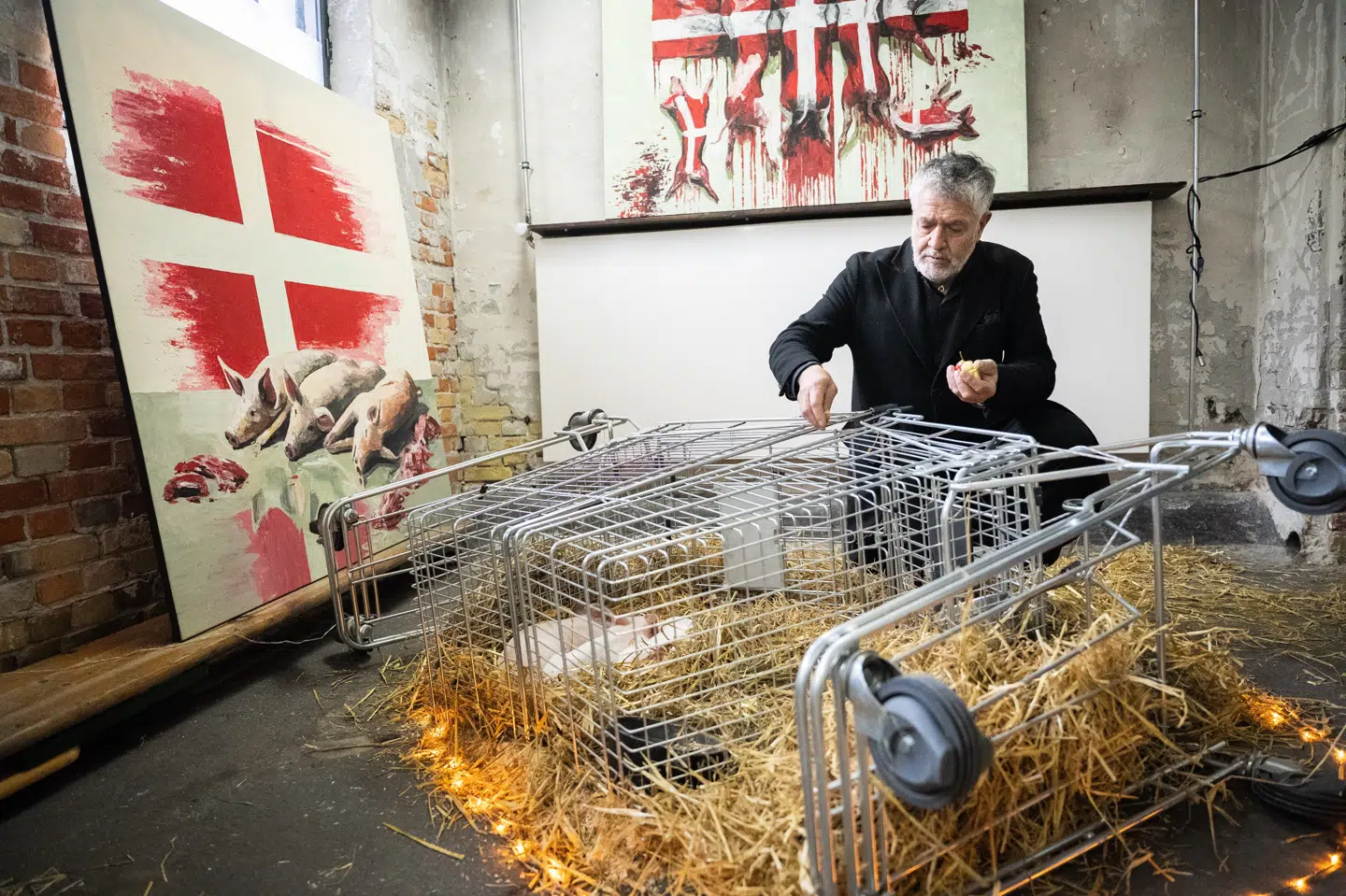 Marco Evaristti er aktuel med en udstilling, der skal sætte fokus på grisenes forhold i dansk svineproduktion (Arkivfoto).