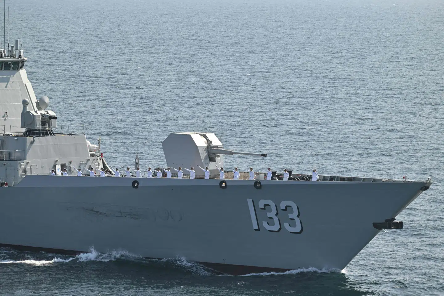 Det kinesiske "Baotou" under øvelsen "AMAN-25" i Det Arabiske Hav i februar. (Arkivfoto).