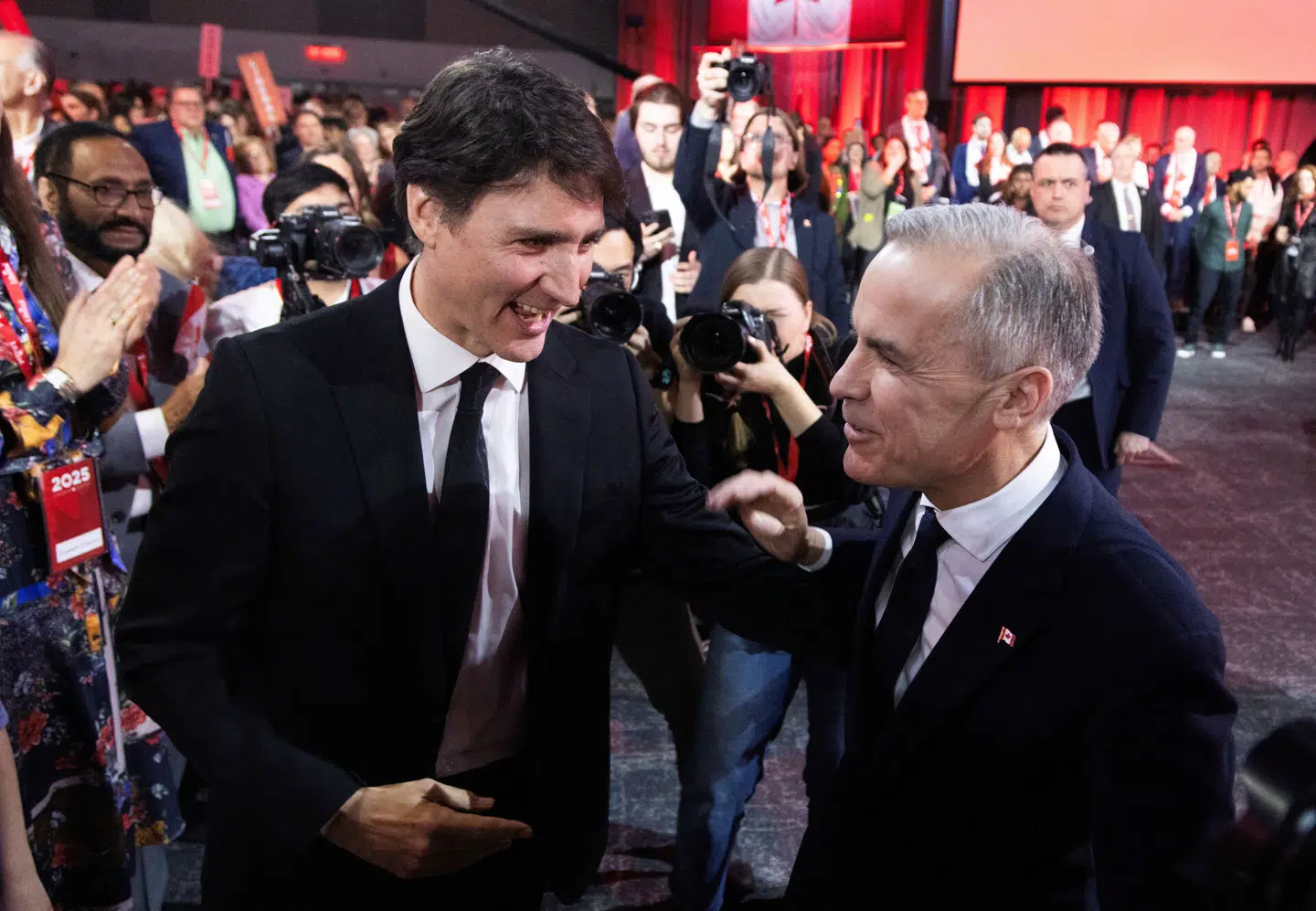 Mark Carney og Justin Trudeau. Foto: Carlos Osorio, Scanpix