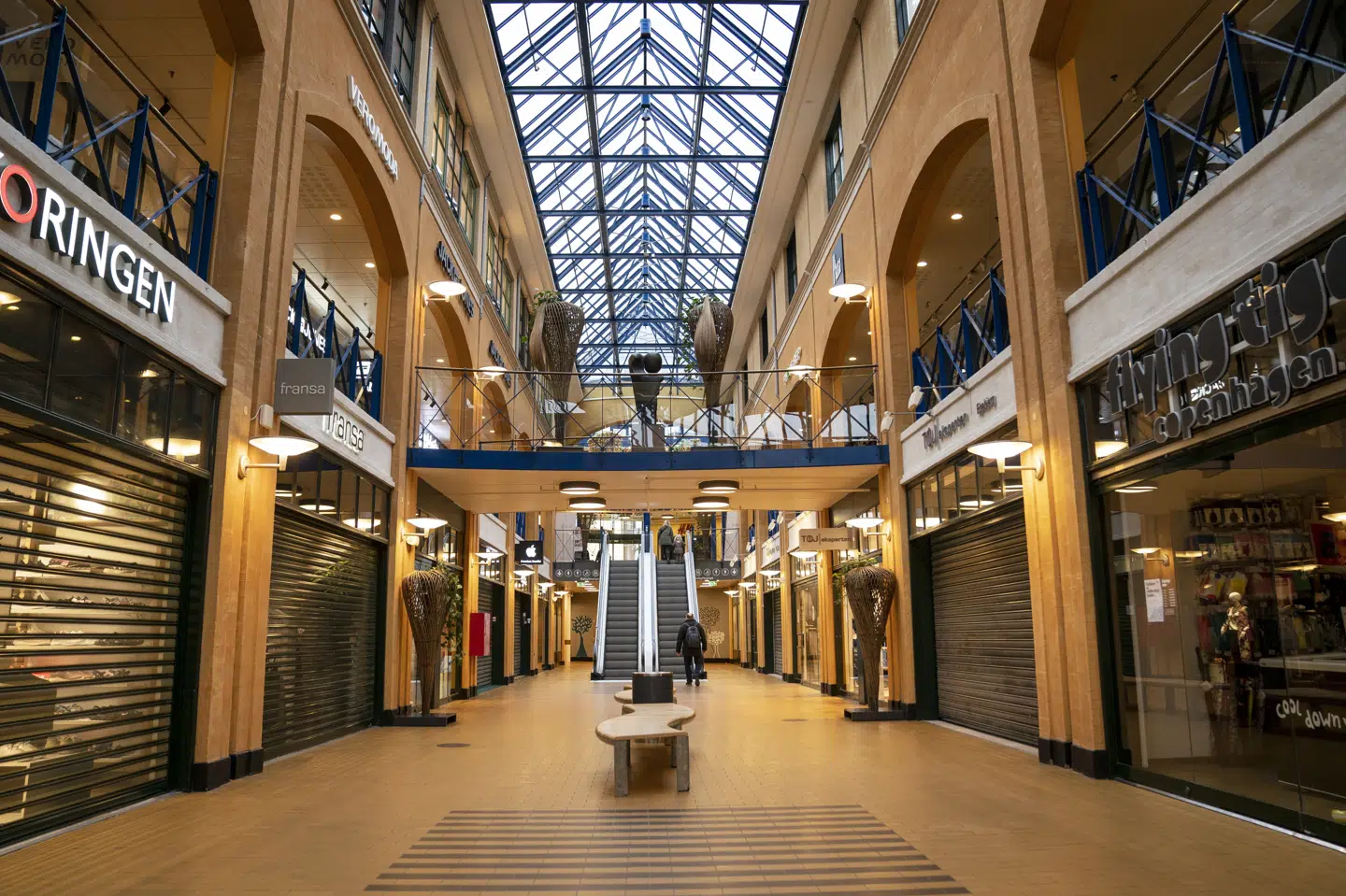 Storcentre var et af de samlingssteder, der lå øde under den første nedlukning i marts 2020. Nedlukningen skulle blive den første af flere.