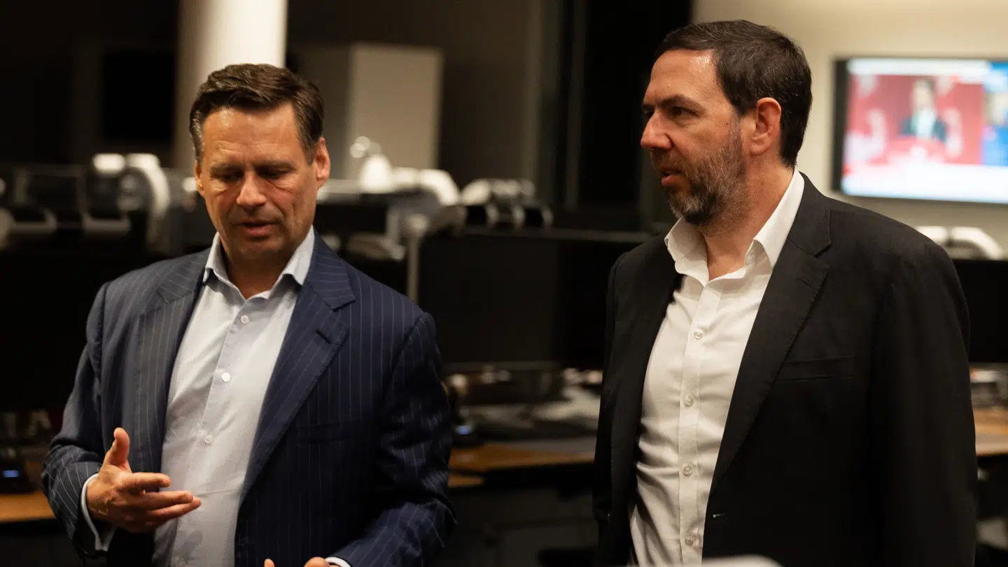 Her ses Safra Sarasin Groups topchef, Daniel Belfer, sammen med Saxo Banks stifter og nuværende topchef, Kim Fournais.