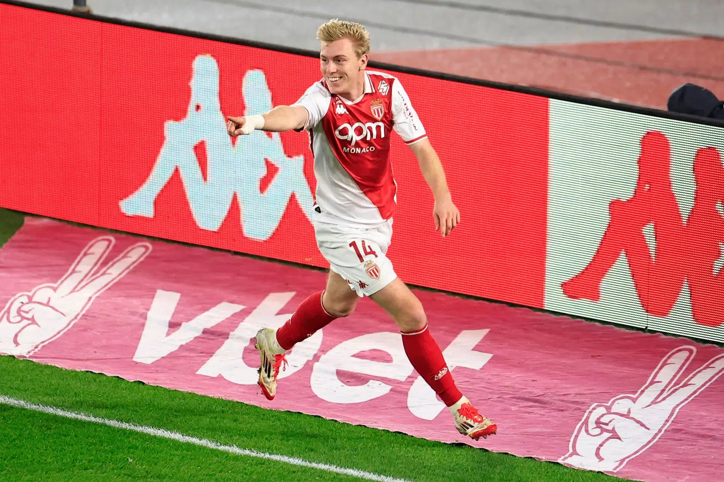 Mika Biereth har scoret 10 mål i 11 kampe for Monaco. (Arkivfoto).