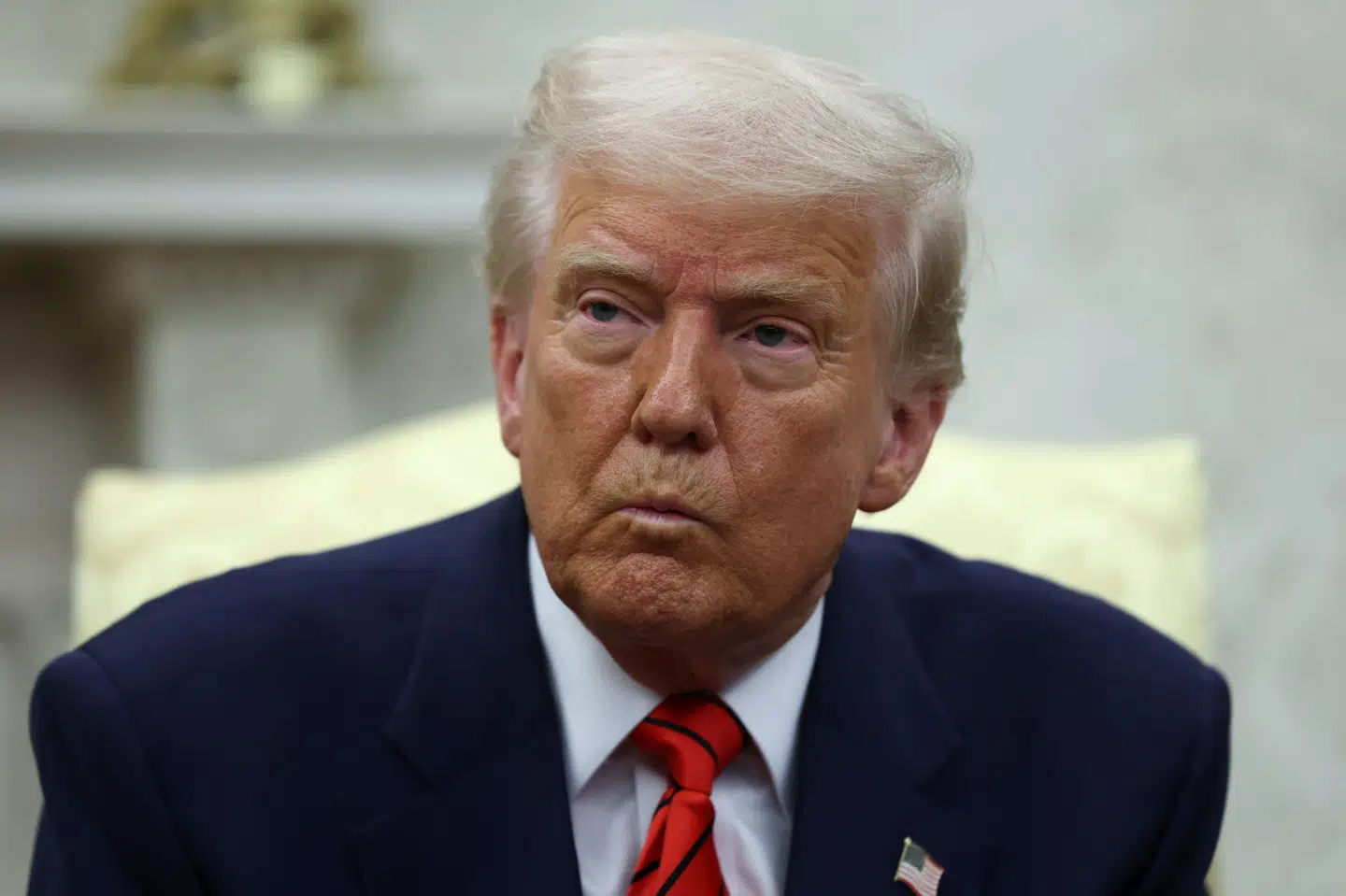 Trump taler i Det Hvide Hus under møde med Nato-generalsekretær Mark Rutte.