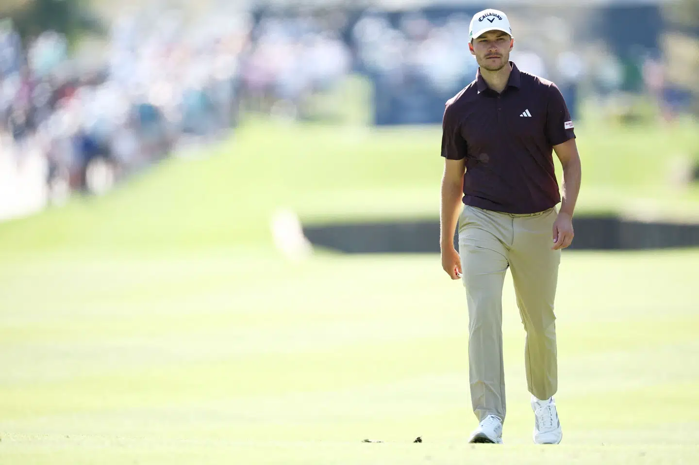 Rasmus Højgaard skal fredag forsøge at forbedre sig på anden runde af Players Championship.