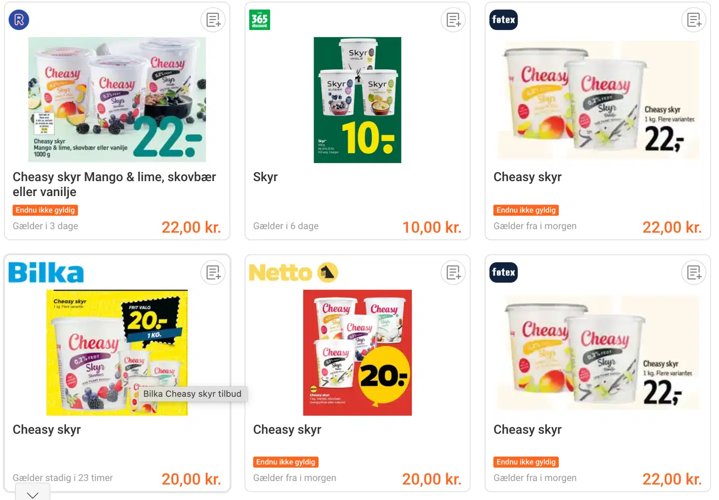 Tilbuddene på skyr er mange, og varierer fra butik til butik.