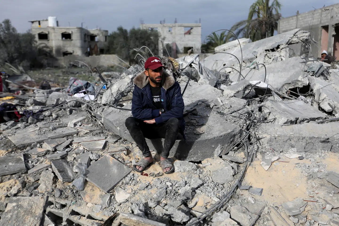 Ødelæggelser i den sydlige del af Gazastriben efter luftangreb fra Israel tirsdag.