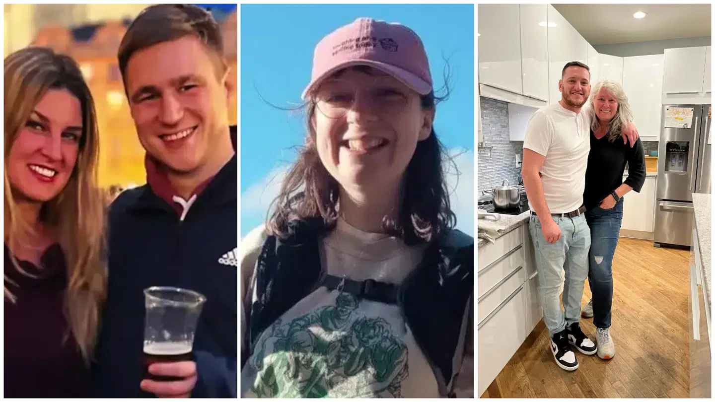 Her er tre af de personer, som i europæiske medier fortæller om deres oplevelser fra grænsekontrollen i USA: Til venstre tyskeren Lucas Sielaff med sin amerikanske kæreste, i midten briten Becky Burke og til højre tyskeren Fabian Schmid med sin mor.