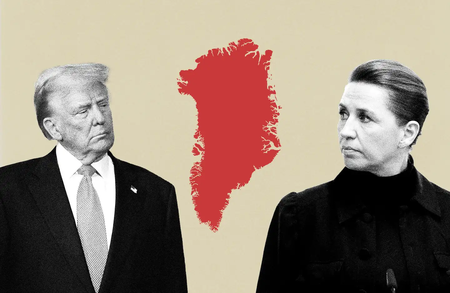 Mette Frederiksen kalder det et »uacceptabelt pres«, som Donald Trump lægger på Danmark og Grønland.