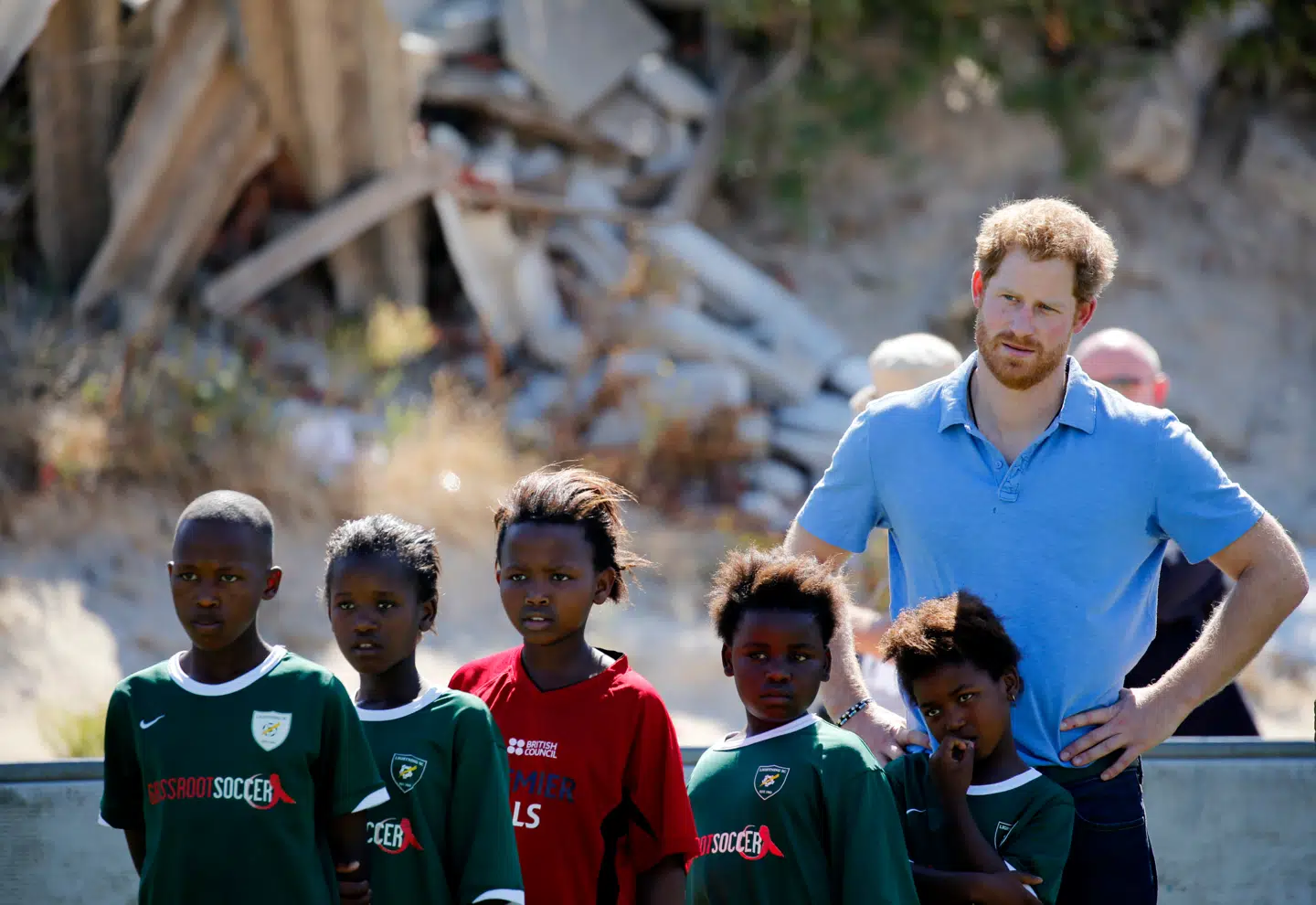 Prince Harryhar gennem årene engageret sig meget i velgørenhedsarbejdet, her i 2015 i Sydafrika.
