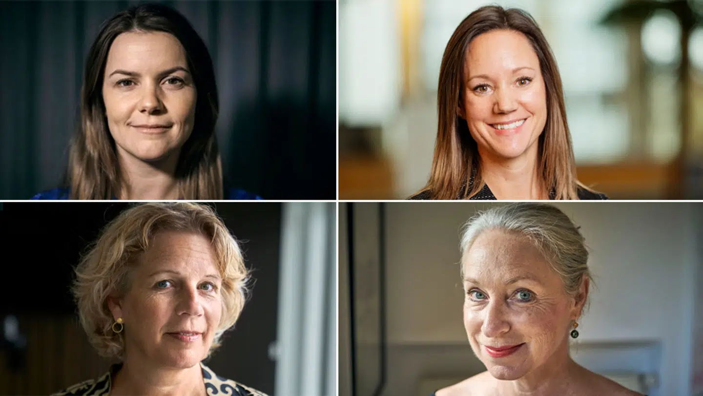 Øverst fra venstre ses økonomerne Jeanette Kølbek, Betina Grimstrup, Camilla Schjølin og Ann Lehmann Erichsen.