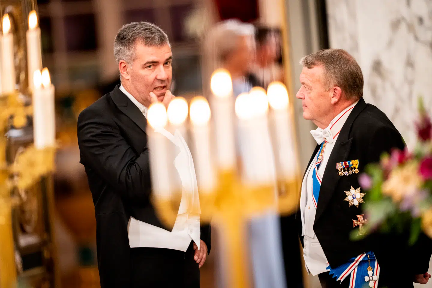 Klima-, energi- og forsyningsminister Lars Aagaard (M) og udenrigsminister Lars Løkke Rasmussen (M) ved et gallataffel på Christiansborg sidste år.