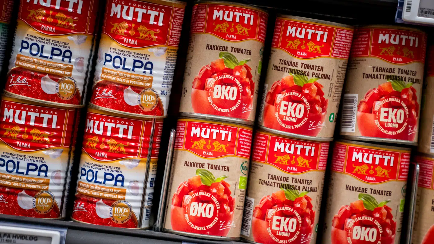 Arkivfoto af Mutti-dåser.