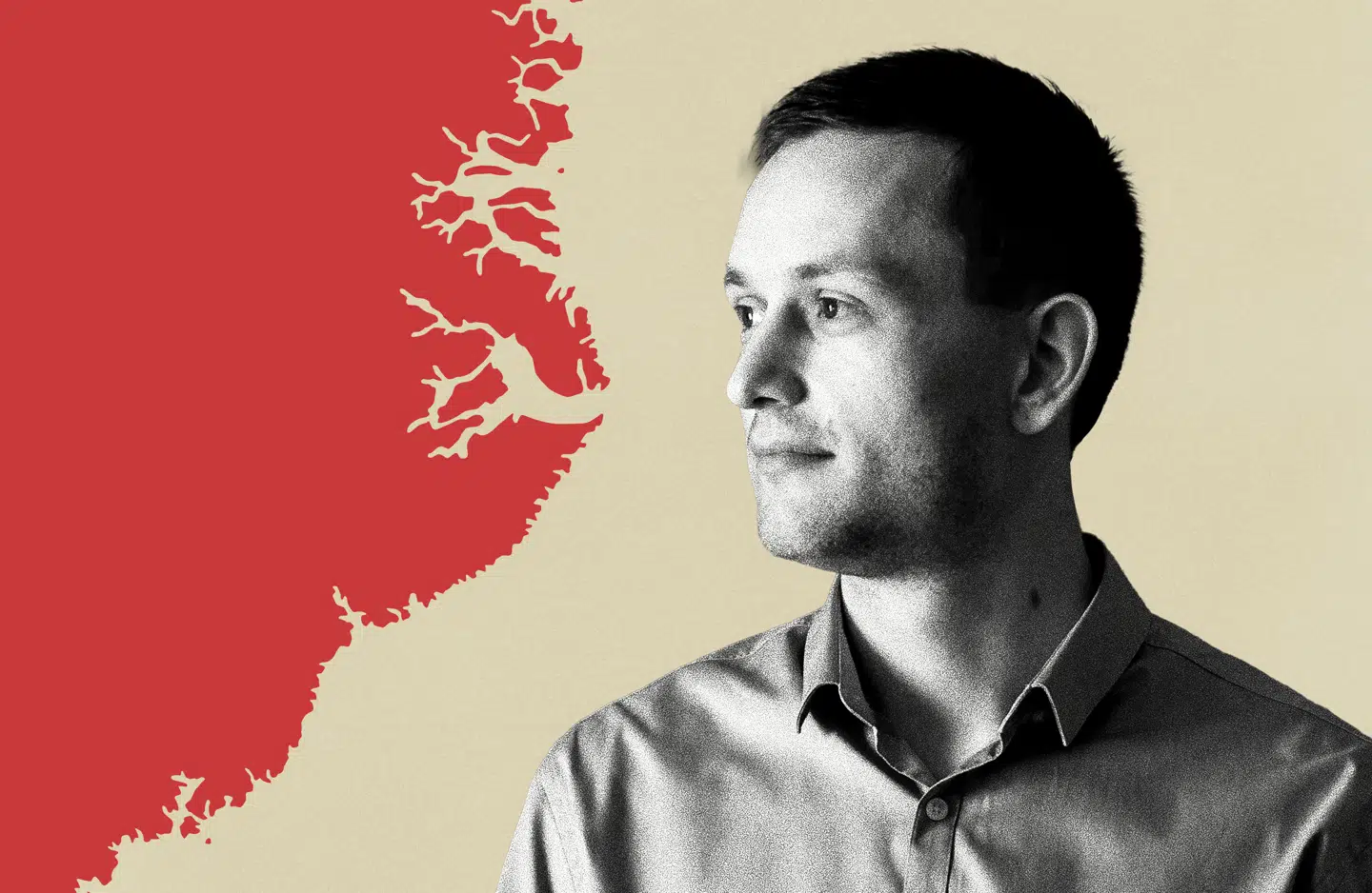 Jens-Frederik Nielsen, formand for Demokraatit. Foto: Emil Helms/Ritzau Scanpix. Grafik: Maria Thykjær Jespersen