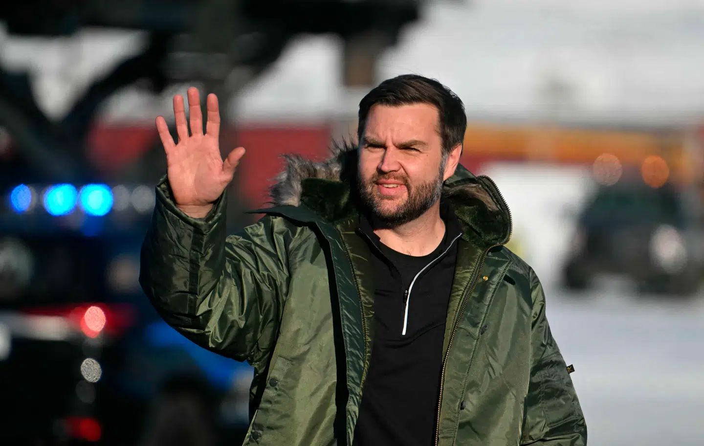 J.D. Vance på Pituffik Space Base fredag. Foto: Jim Watson, Scanpix