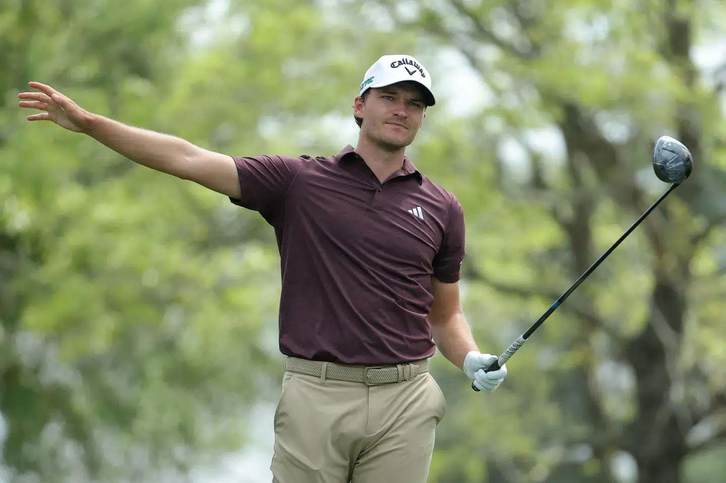 Rasmus Højgaard gik lørdagens runde i banens par.