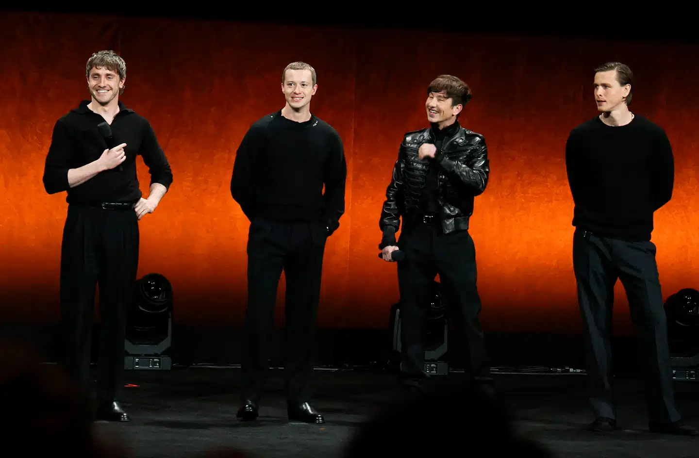 De fire skuespillere, som skal spille The Beatles i den nye filmserie.