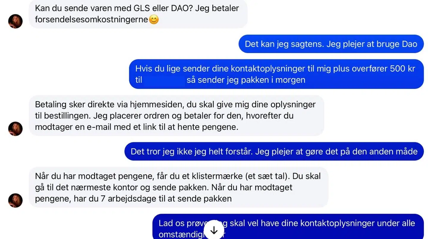 Svindlerens fremgangsmetode.