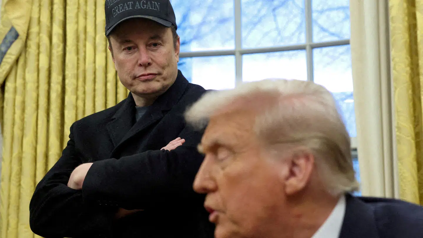 Elon Musk og Donald Trump fotograferet i Det Ovale Værelse i Det Hvide Hus.