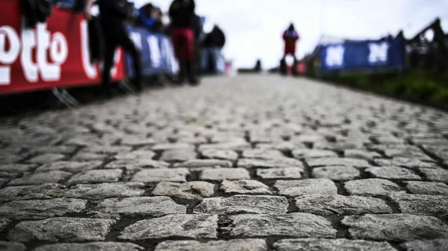 Billedet her viser nogle af de brosten, rytterne skal køre på i forbindelse med Flandern Rundt. (Arkivfoto).