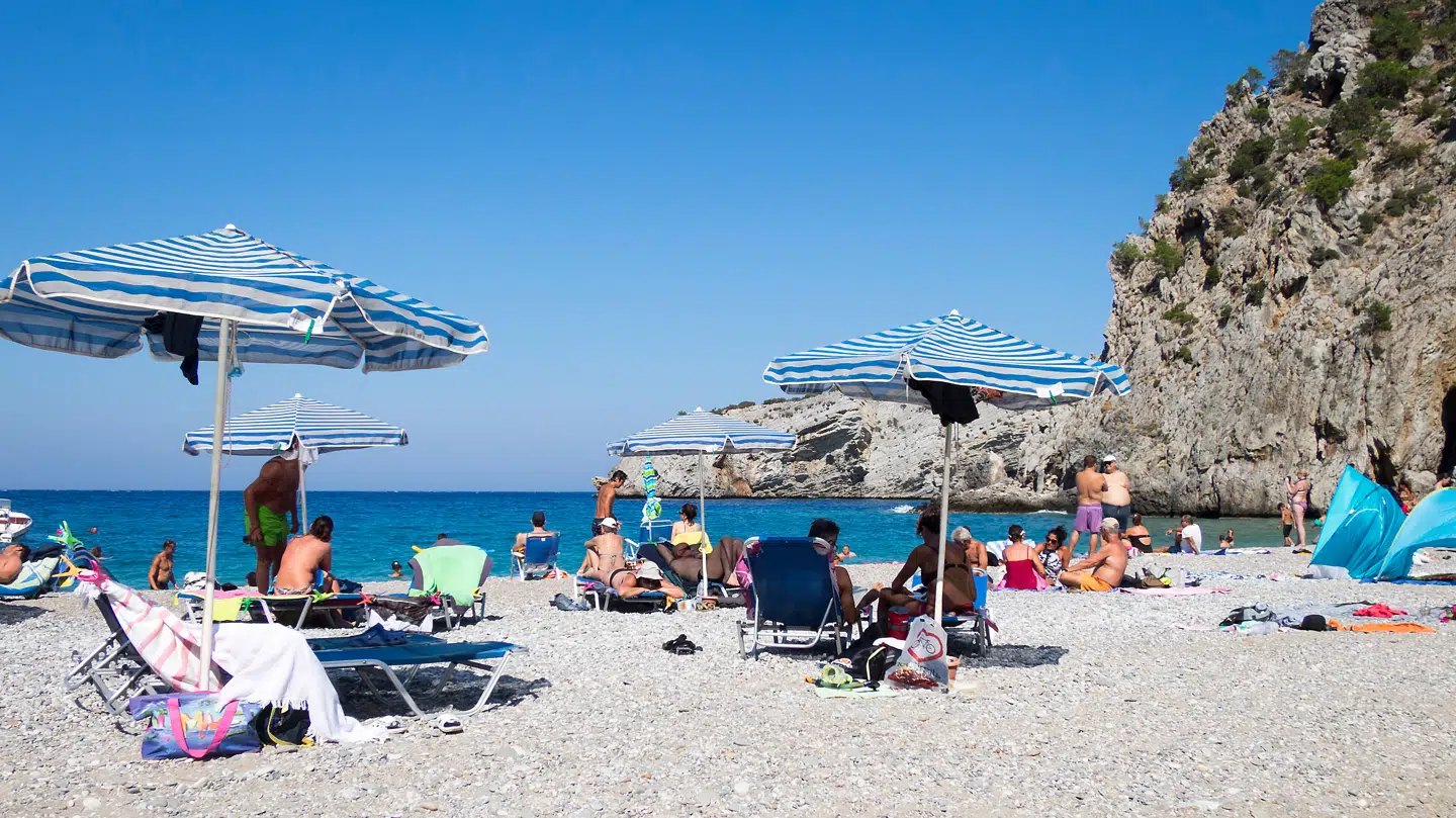 (Arkiv) Ahata-stranden på den græske ø Kárpathos.