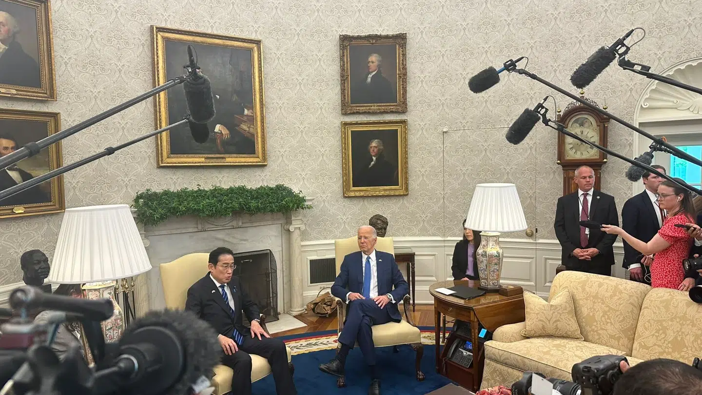 Billedet viser Joe Bidens indretning af Det Ovale Kontor under hans præsidentperiode.