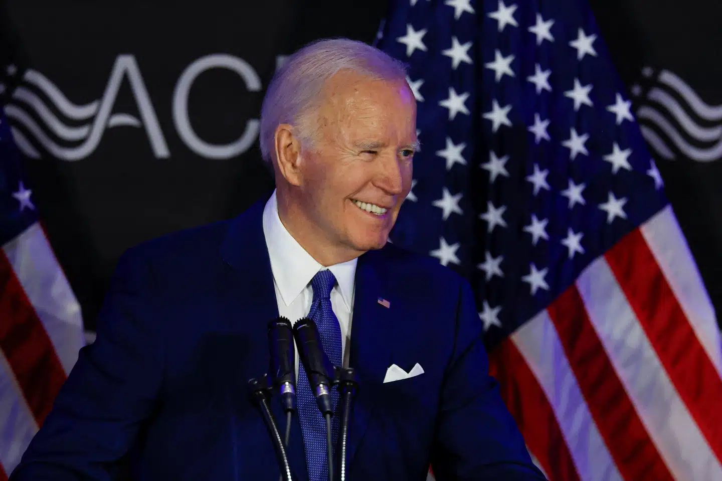Joe Biden var natten til onsdag dansk tid i Chicago i den amerikanske delstat Illinois for at holde en tale for handicapforkæmpere.