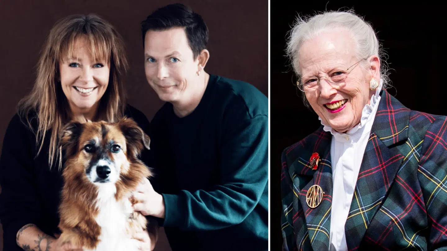 Puk Elgård og Anders Kofoed er aktuelle med bogen 'Båndet mellem hund og menneske: Verdens vildeste venskab', som dronning Margrethe har været meget glad for at modtage. Fotos: PR & Ritzau Scanpix