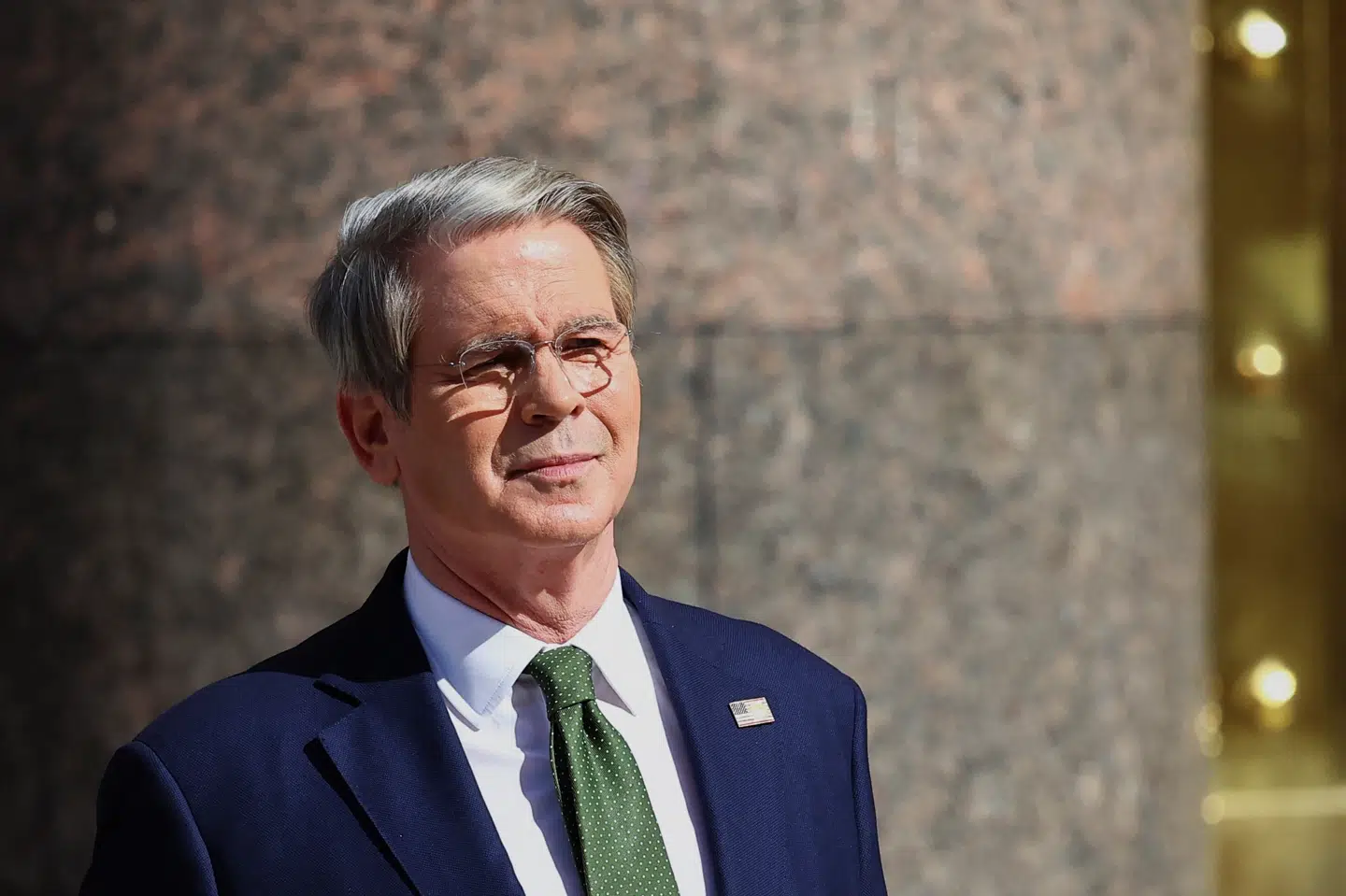 Finansminister Scott Bessent deltog tirsdag i et lukket investormøde hos banken JPMorgan. Ifølge en unavngiven kilde, der var til stede, sagde Bessent ifølge CNBC, at han venter en snarlig deeskalering i toldkrig mod Kina. (Arkivfoto).