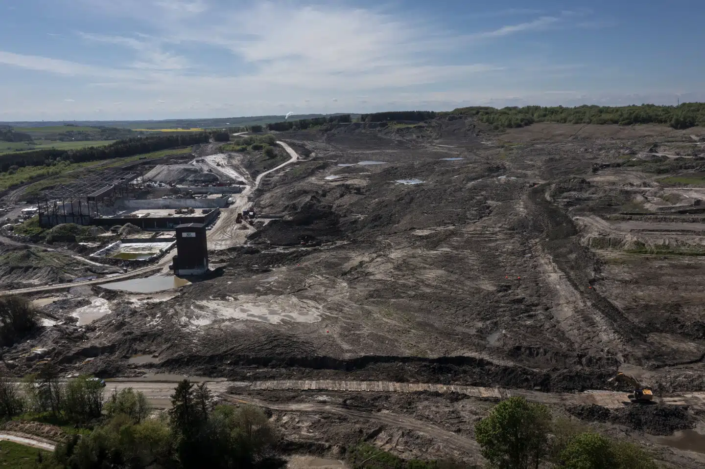 Området hvor jordskreddet fandt sted tæt ved den lille landsby Ølst syd for Randers. (Arkivfoto).