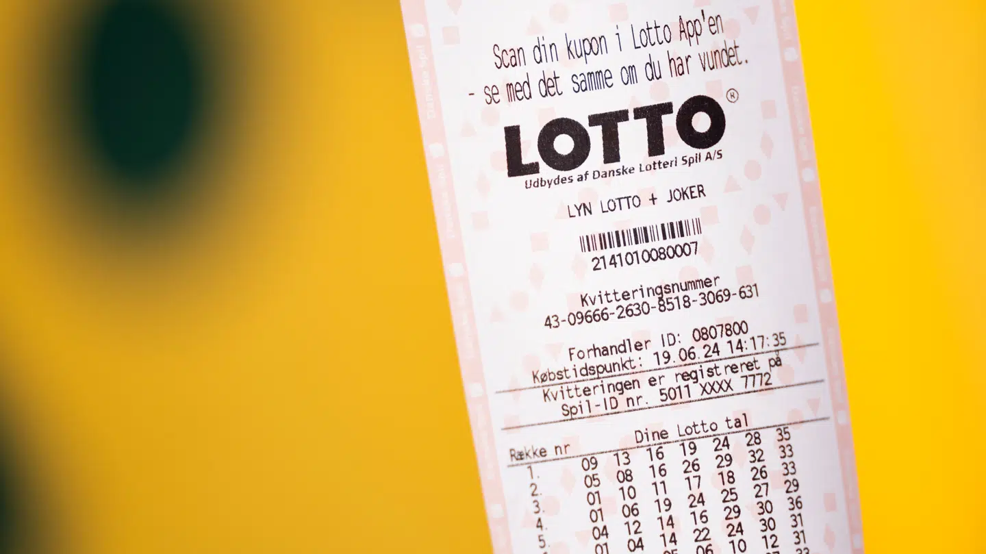 Lottokupon hos Danske Spil i Brøndby torsdag den 20. juni 2024.