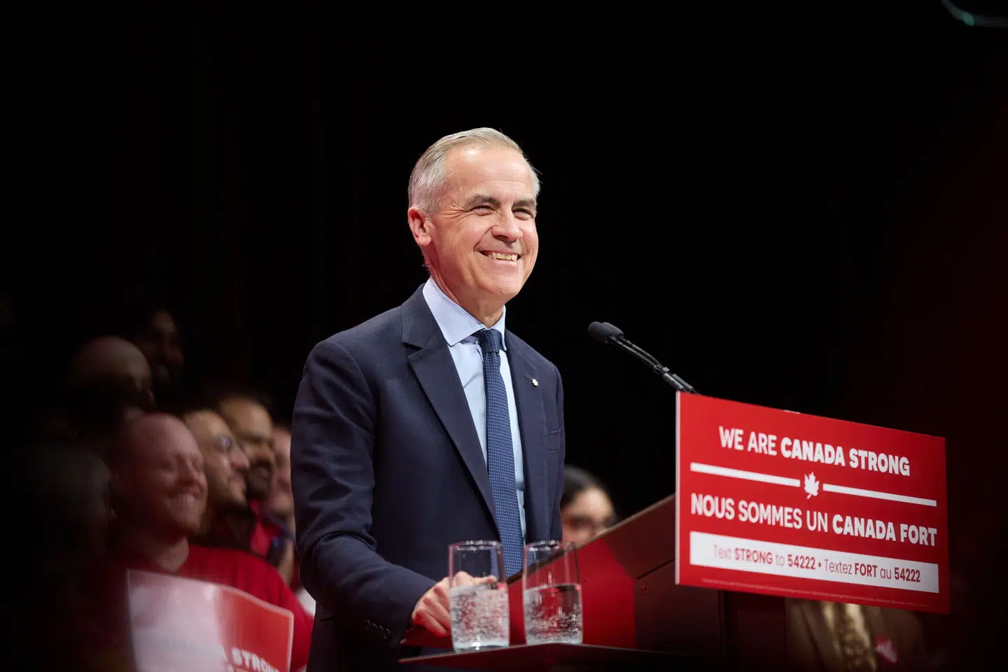 Mark Carney under sin sejrstale. Foto: Eric Reid, Scanpix