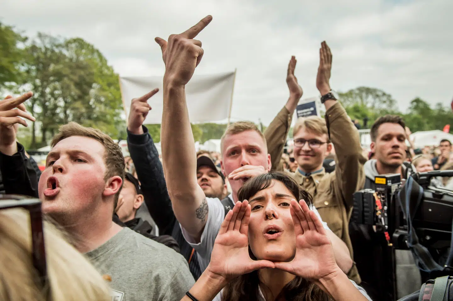 Under Mette Frederiksens tale på den store scene i Fælledparken 1. maj 2019 opstod der flere gange tumult mellem de fremmødte ungdomsorganisationer.
